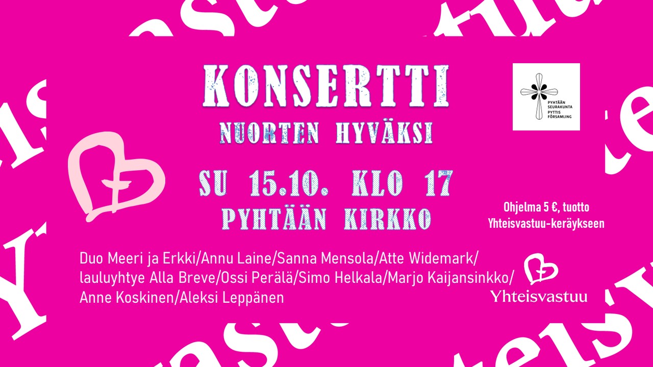 mainos, jossa konsertin yksityiskohdat
